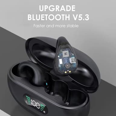 Trådløse åbne øre-hovedtelefoner Bluetooth 5.3 Sort