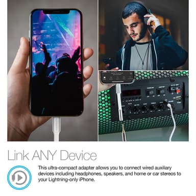 Naztech adapter lightning til 3.5 mm jackstik - sølv