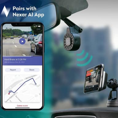 1080P Nexar WiFi Dashcam Til Fast Montering På Forrude Inkl. 16GB Micro SD Kort