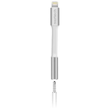 Naztech adapter lightning til 3.5 mm jackstik - sølv