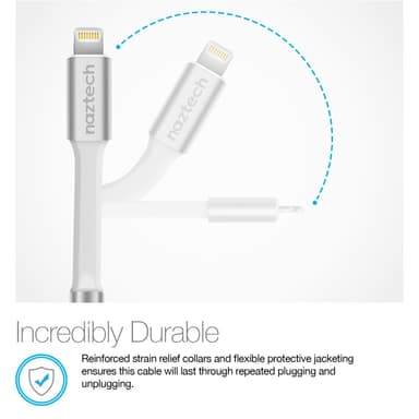 Naztech adapter lightning til 3.5 mm jackstik - sølv