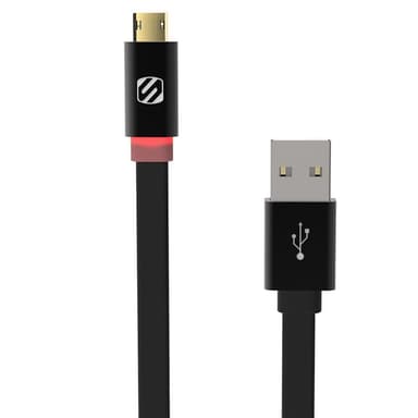 Flatout ladekabel Micro USB stik 200 cm - sort