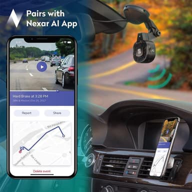 1080P Nexar WiFi Dashcam Med Sugekop Montering På Forrude Inkl. 16GB Micro SD Kort