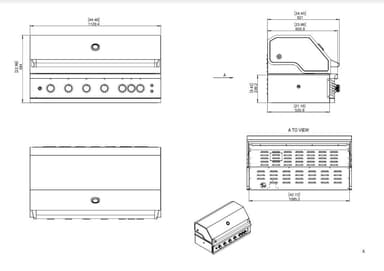 Myoutdoorkitchen - Built-in - Gasgrill til indbygning, med 6 blus