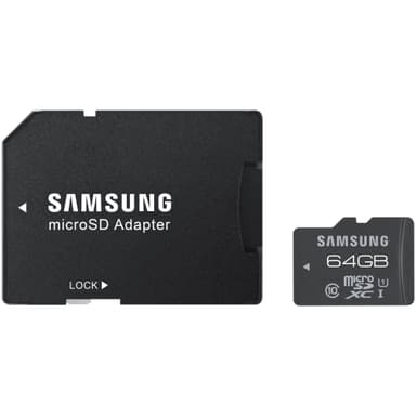 Samsung Pro 64GB microSDXC hukommelseskort + SD-adapter