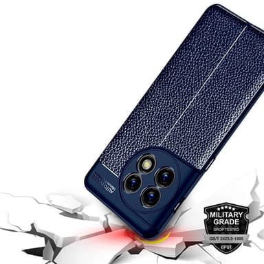 Lædermønstret TPU Cover OnePlus 11 - Blå