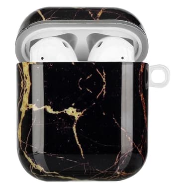 SKALO AirPods 1/2 Marmor TPU-cover m. Karabinhage - #1