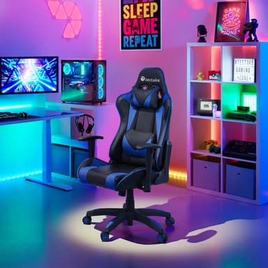 Premium gamer stol Twink - sort/blå