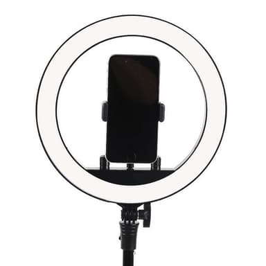 Selfielampa / Ring light, 26 cm med stativ och mobilhållare
