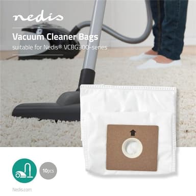 Nedis Støvsugerpose | 10 stk. | Syntetisk | Mest solgt for: Nedis® VCBG300-Series | Hvid