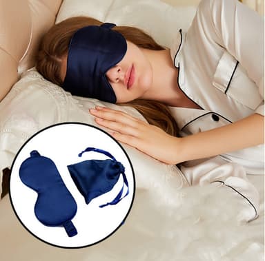 Sovmask mullbärssilke med förvaringsväska Sort