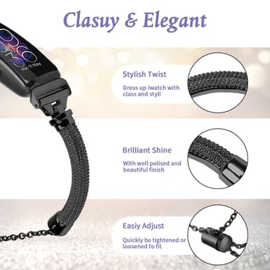 Urrem armbånd-design Sort Fitbit Inspire 1 / Inspire 2 / Inspire HR