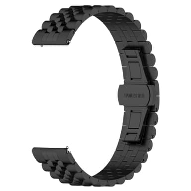 Justerbar universel 22 MM femrækket perleurrem Sort