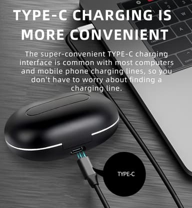 Trådlösa hörlurar power display Bluetooth 5.3 650 mAh