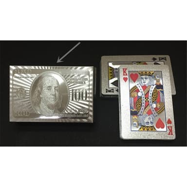 54stk Creative Vandtæt 100 Dollar Plastic Poker spillekort - Sølv