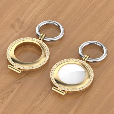 SKALO Glitter Gold Ring AirTag Holder med nøglering