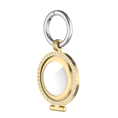 SKALO Glitter Gold Ring AirTag Holder med nøglering