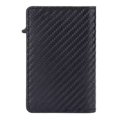 BAELLERY Carbon Fiber PU læderpung AirTag - Sort