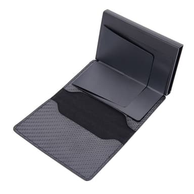BAELLERY Carbon Fiber PU læderpung AirTag - Sort