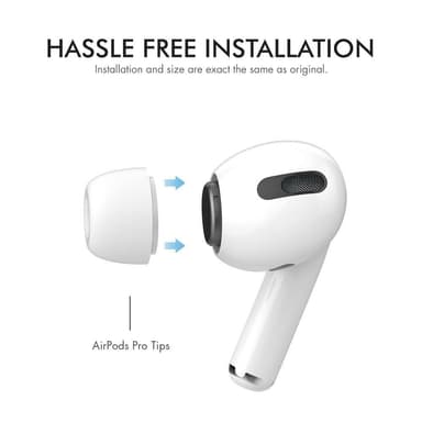 AHASTYLE AirPods Pro 1/2 Silikone Ørepropper S+M+L - Sort