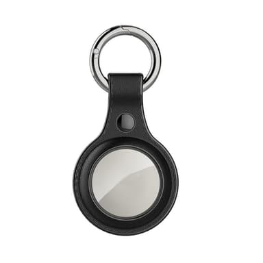 FUKELAI Litchi PU-læder AirTag Holder - Sort