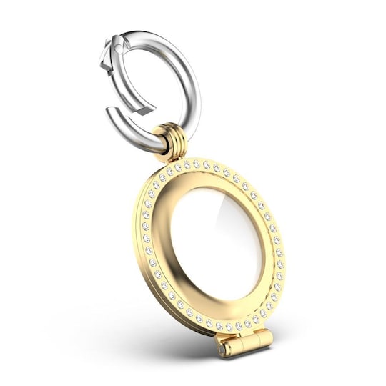 SKALO Glitter Gold Ring AirTag Holder med nøglering