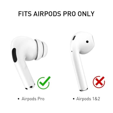 AHASTYLE AirPods Pro 1/2 silikone Ørepropper med dobbelt design S+M+L - Hvid