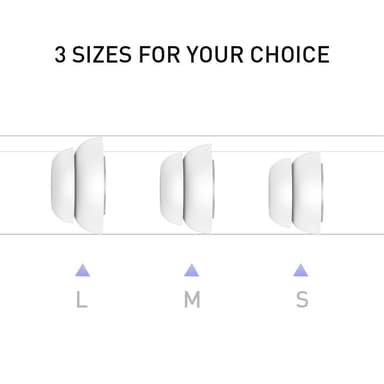 AHASTYLE AirPods Pro 1/2 silikone Ørepropper med dobbelt design S+M+L - Hvid