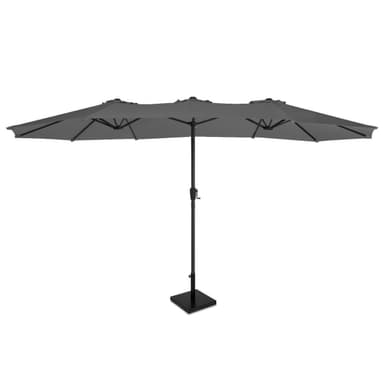 VONROC Premium Parasol Iseo 460x270cm - Kombisæt inkl. base 26kg - Ekstra stor - UV-resistent - Grå - Inkl. overtræk