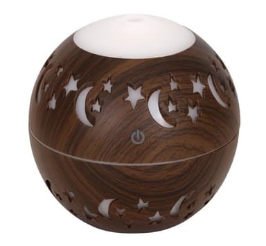 Luftfugter/Aroma Diffuser med 7 LED'er, Mørkt træ med nattehimmel