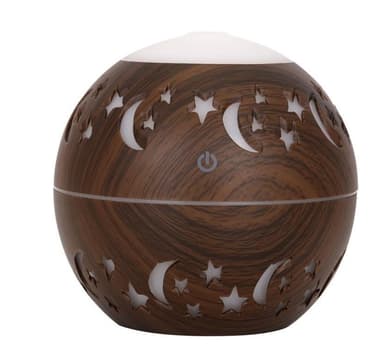 Luftfugter/Aroma Diffuser med 7 LED'er, Mørkt træ med nattehimmel