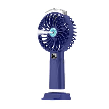 Genopladelig minifugter dugventilator 5 hastigheder Blå