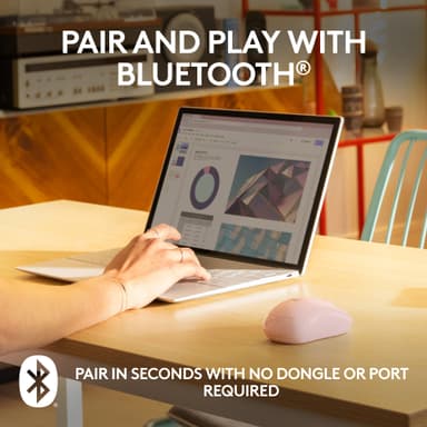 Logitech M240 Silent Bluetooth trådløs mus (rosa)