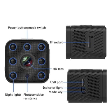 WiFi Mini-kamera HD 1080P nattesyn Hjemmesikkerhed Trådløs overvågning