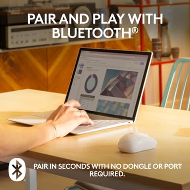 Logitech M240 Silent Bluetooth trådløs mus (hvid)
