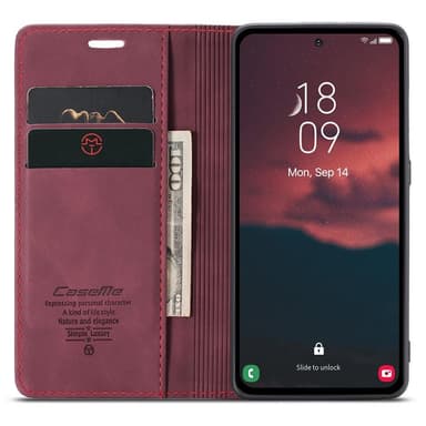 CASEME Retro Pung Taske til Samsung Galaxy A54 - Vinrød