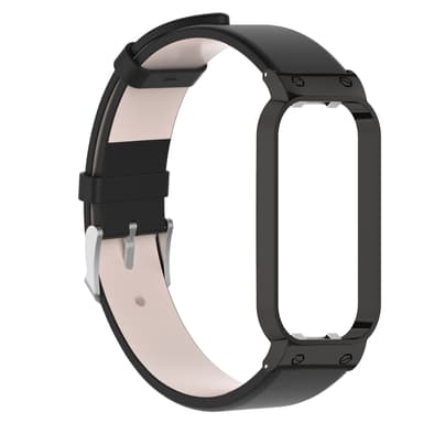 INF Urrem med urkasse i ægte læder Sort Redmi Band 2