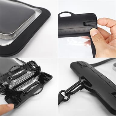 Vandtæt telefontaske IPX8 Sort