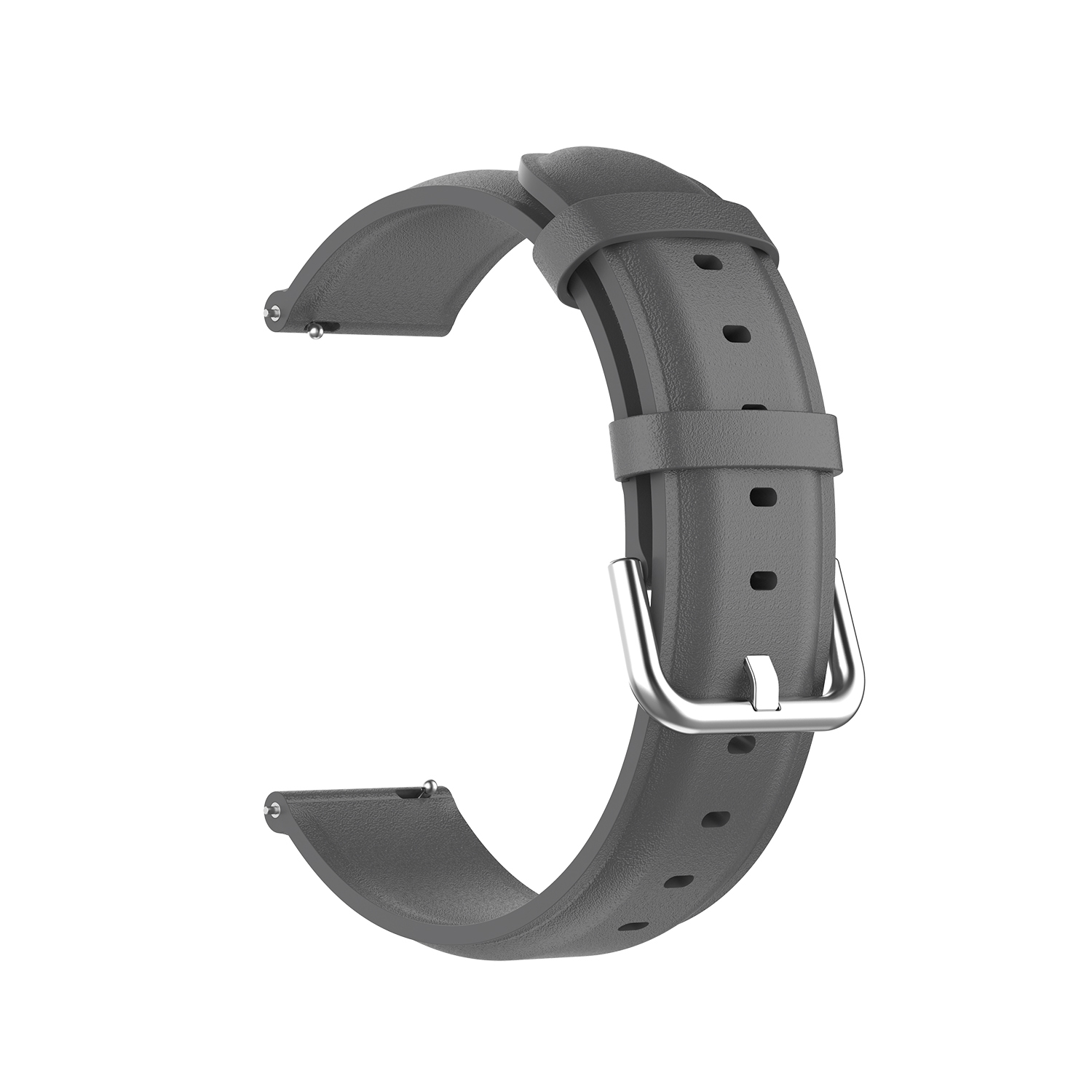 INF Urrem i ægte læder Grå 22 mm Samsung Galaxy Watch 3 45 mm/Gear S3 Classic, Frontier, Huawei Watch Buds/GT Runner/GT2 Pro, Xiaomi Watch S1 Pro, Garmin Forerunner 255/Vivoactive 4