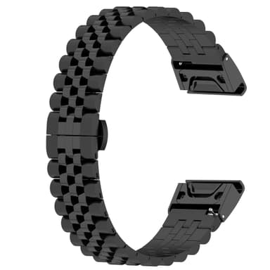 Urrem i rustfrit stål Sort 22 mm Garmin Fenix 5 / 6 / 7 / Descent G1 / Instinct 2 / Forerunner 955