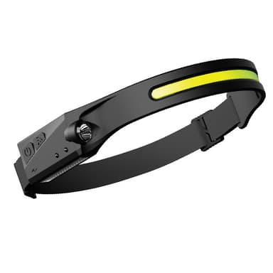 Genopladelig pandelampe COB LED pandebånd Sort 2-pack