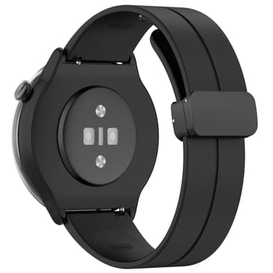 INF Urrem magnetisk spænde silikone Sort 22 mm Samsung Galaxy Watch 3 45 mm/Gear S3 Classic, Frontier, Huawei Watch Buds/GT Runner/GT2 Pro, Xiaomi Watch S1 Pro, Garmin Forerunner 255/Vivoactive 4