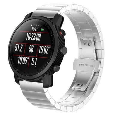 Klockarmband i rostfritt stål Sølv 22 mm Huawei Honor Watch, 22mm, Samsung galaxy watch 3 45 mm, Samsung Galaxy Watch 46 mm, Samsung Gear S3 Classic, Samsung Gear S3 Frontier