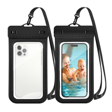 Vandtæt telefontaske IPX8 Sort