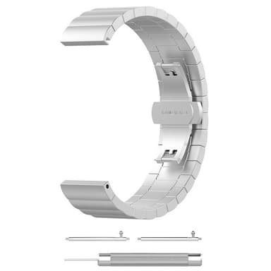 Klockarmband i rostfritt stål Sølv 22 mm Huawei Honor Watch, 22mm, Samsung galaxy watch 3 45 mm, Samsung Galaxy Watch 46 mm, Samsung Gear S3 Classic, Samsung Gear S3 Frontier
