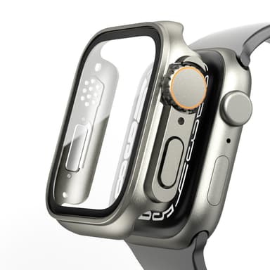 Urkasse med skærmbeskytter Apple Watch Ultra 8/7 Sølv 41 mm