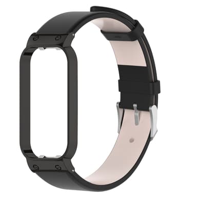 INF Urrem med urkasse i ægte læder Sort Redmi Band 2
