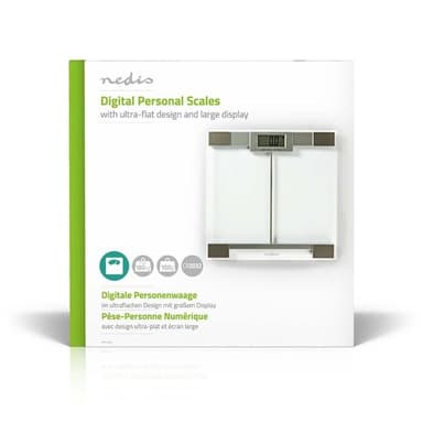 Nedis Personvægt | Digital | Gennemsigtig | Hærdet Glas | Maksimal vejekapacitet: 180 kg