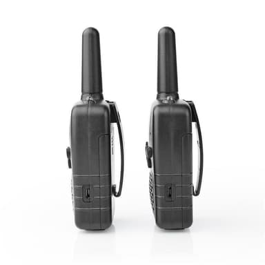 Nedis Walkie-talkie Set | 2 Håndsæt | Op til 10 km | Frekvens kanaler: 8 | PTT / VOX | Op til 3 Timer | Sort