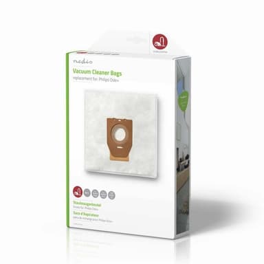 Nedis Støvsugerpose | 4 stk. | Syntetisk | Mest solgt for: Philips | Hvid